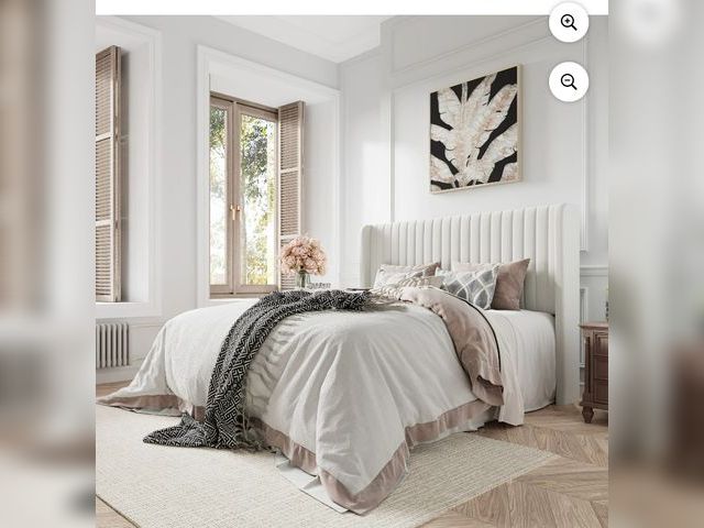 Lot 96-141235 - Upholstered Headboard for King Size Bed. 36”X 80” may vary slightly from stock photo new