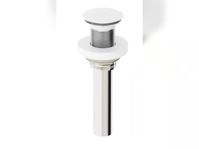 Lot 96-163113 - VIGO Vessel Bathroom Sink Pop-Up Drain and Mounting Ring in Matte White New