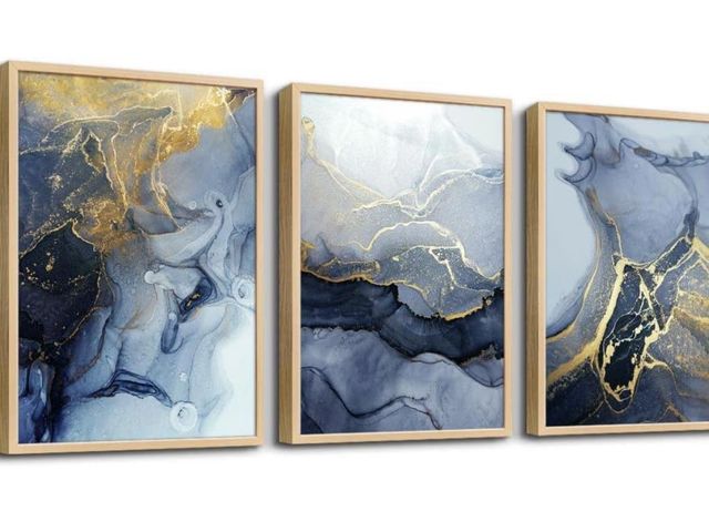 Lot 96-164330 - Abstract Framed Wall Decor for Living Room Bedroom Wall Art Paintings Abstract Ink painting Wall Art...
