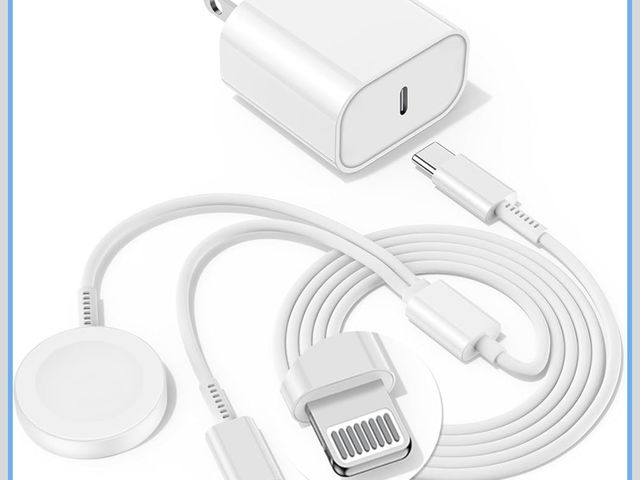 Lot 96-191309 - Upgraded USB C Charger for Apple Watch, 2 in 1 Phone and iWatch Magnetic Fast Charging Cable 6FT wit...