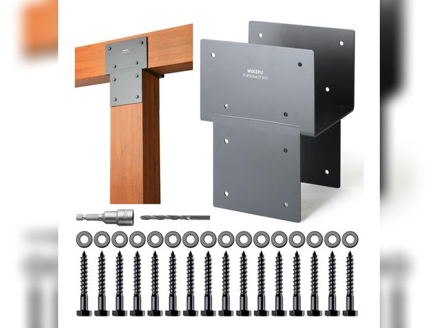 Lot 96-176152 - 2 Pack Heavy Duty 8x8 (Actual 7.5"x7.5") Stainless Steel Post Caps Tie Bracket , Fit Connecting Wood...
