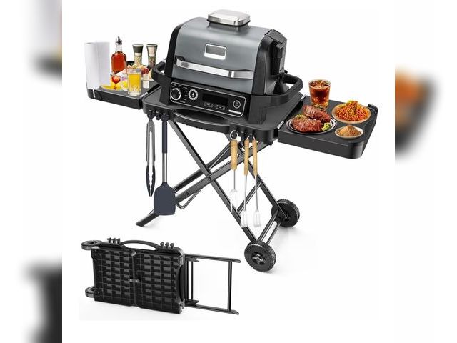 Lot 96-190575 - Portable Indoor Grill Table Stand for Ninja Woodfire Outdoor Grill(OG701 OG850 OG951 Series), 51in L...