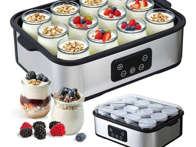 Lot 96-170230 - Yogurt Maker with Temperature Control, Automatic Yogurt Maker Machine 36 Hours Adjustable Time Probi...
