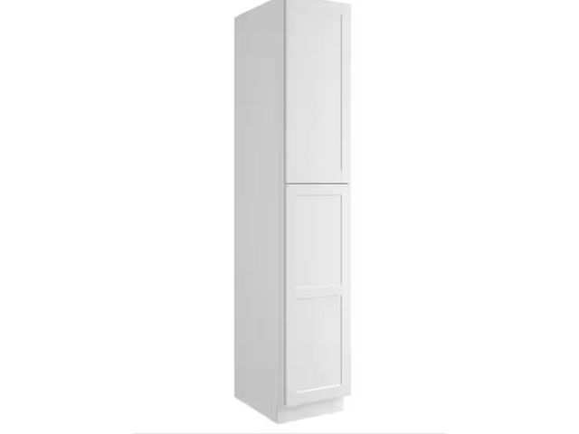 Lot 96-150513 - HOMEIBRO
18-in W X 24-in D X 96-in H in Shaker White Plywood Ready to Assemble Floor Wall Pantry Kit...
