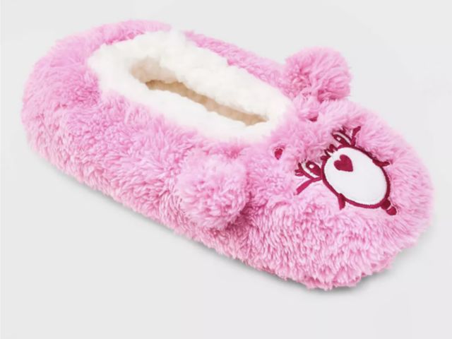 Lot 96-178150 - Care Bears Pull-On Slipper Socks with Grippers About Women's Size 6