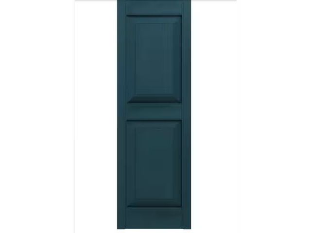 Lot 96-162296 - Builders Edge 12 in. x 55 in. Raised Panel Vinyl Exterior Shutters Pair in Midnight Blue
New
