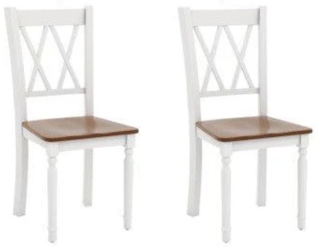 Lot 96-227016 - Costway Set of 2 Wooden Farmhouse Kitchen Chairs with Rubber Wood Seat New MSRP $149