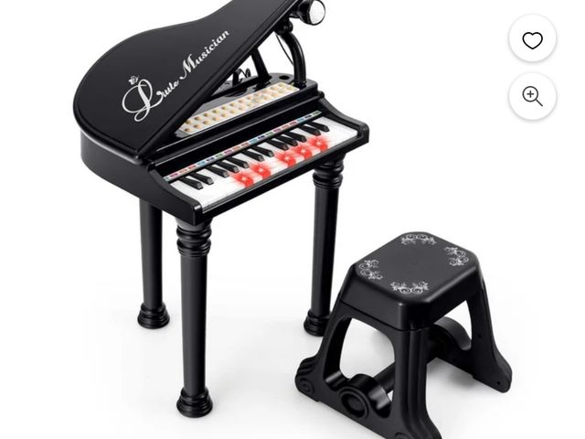 Lot 96-188450 - Costway 31 Keys Kids Piano Keyboard Toy Toddler Musical Instrument with Stool &amp; Microphone Black...