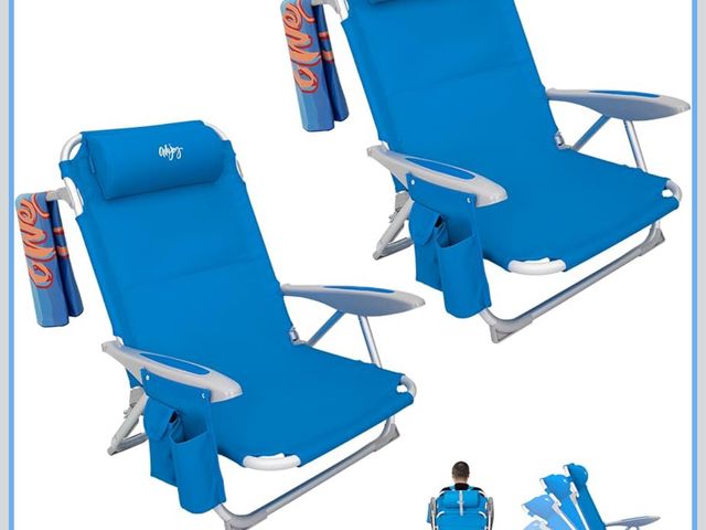Lot 96-181116 - WEJOY Folding Beach Chair, Lightweight Beach Chair, Low Sands Chairs, Aluminum
4-Position, for Adult...