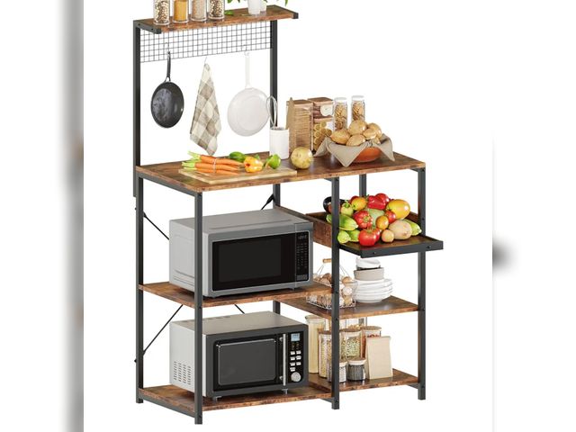 Lot 96-175973 - Zenira 7 Tiers Kitchen Bakers Rack with Storage Shelves, 36 Inch Microwave Stand, Coffee Bar Cart St...