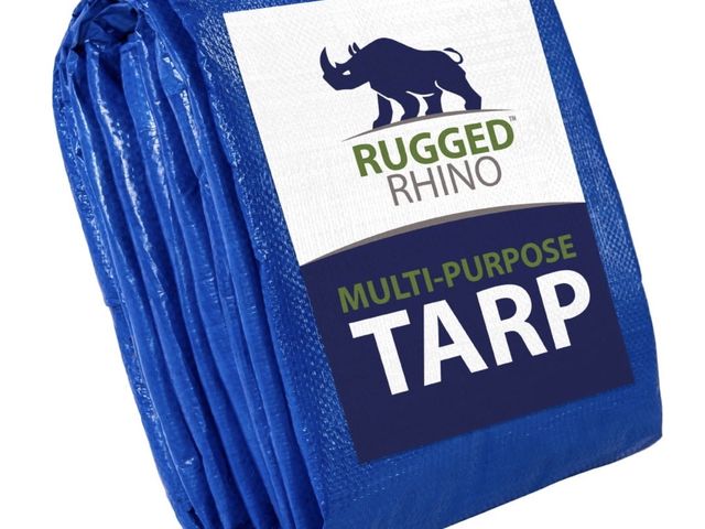 Lot 96-23320 - Rugged Rhino Tarp, Heavy Duty Waterproof for All Weather, Durable Water Resistant, 12×161 Pack Blue ...