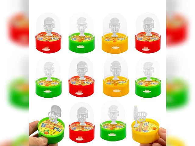 Lot 96-192091 - Basketball Game Toys, 12 Pack Finger Shooting Fun for Kids Fidget Handheld Machine Simple Desktop Fi...