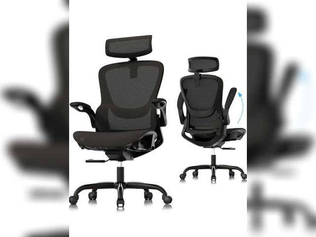 Lot 96-172017 - GABRYLLY Ergonomic Mesh Office Chair, Adjustable Home Desk Chair with Folding Armrest, 2D Headrest, ...