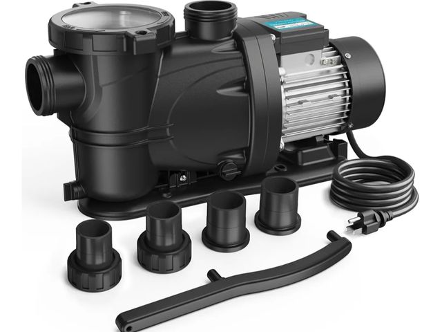 Lot 96-163874 - VIDAPOOL In/Above Ground Pool Pump, Self Primming High Flow (Dual Speed, 1.5HP, 4750 GPH, 115V) new,...