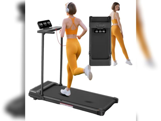 Lot 96-188855 - Walking Pad Treadmill with Handle Bar, 3.5HP Compact Portable Foldable Walking Pads Treadmill with H...