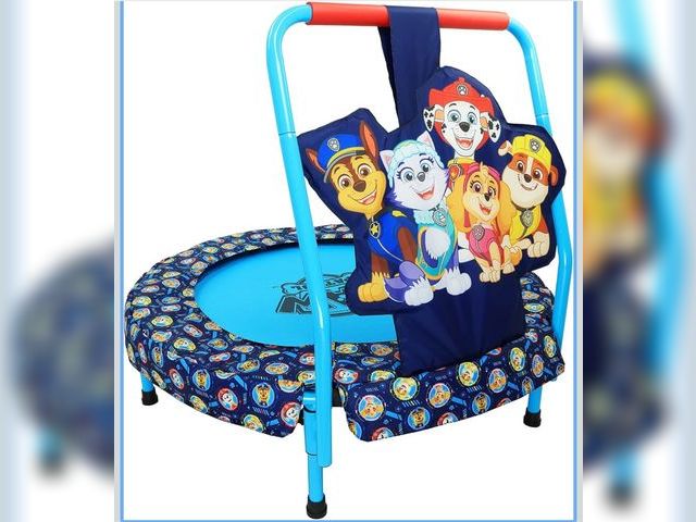 Lot 96-178740 - PAW Patrol Indoor Mini Trampoline with Handle for Toddlers, Features Everest, Chase, Marshall, Skye ...