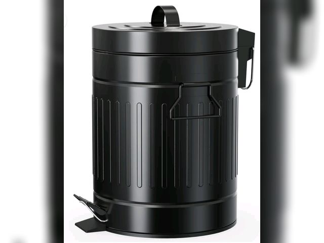 Lot 96-230830 - TINANA Small Trash Can with Lid 5L/1.3 Gal, Stainless Steel Step Pedal Garbage Bin, Metal Waste Bin ...