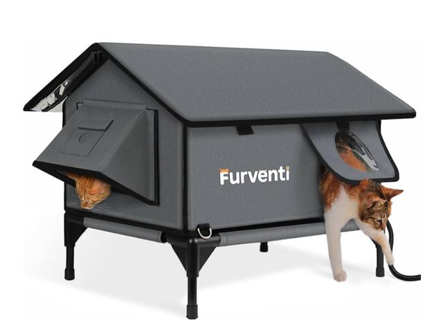 Lot 96-175763 - Heated Cat House for Outside,Extremely Weatherproof&amp;Insulated in Winter,Elevated Outdoor Cat She...