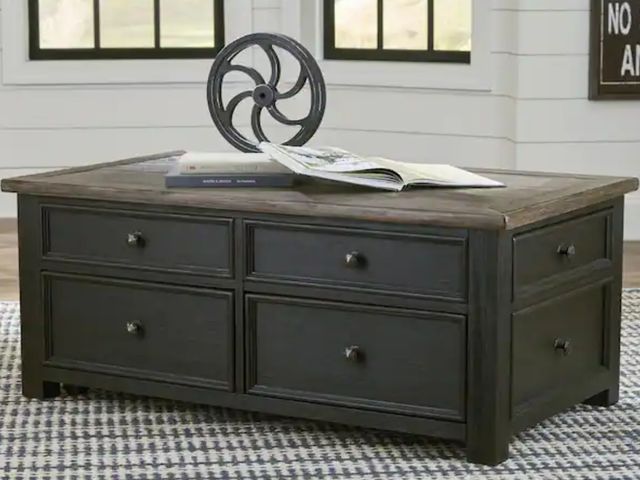 Lot 96-189109 - Signature DESIGN BY ASHLEY
Tyler Creek 46 In. Brown/Black Rectangle Wood Coffee Table with Lift Top
...