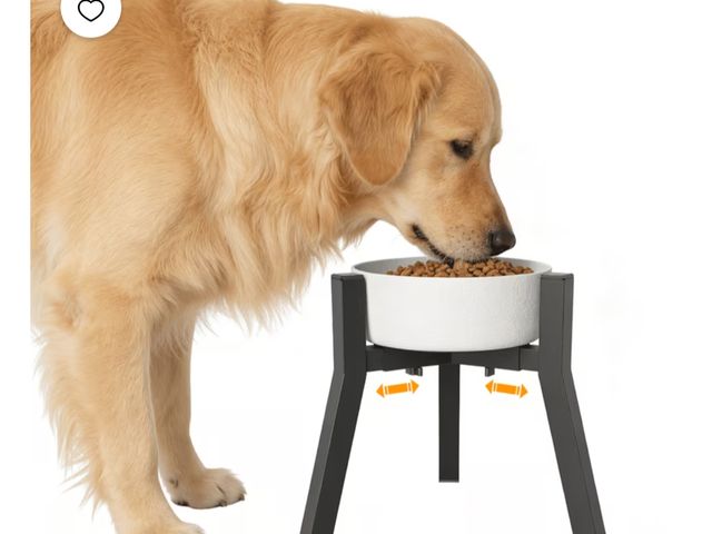 Lot 96-230611 - Adjustable Raised Dog Bowl Stand for Large Dogs, Single Raised Feeder Station (Bowl Not Included) Ne...