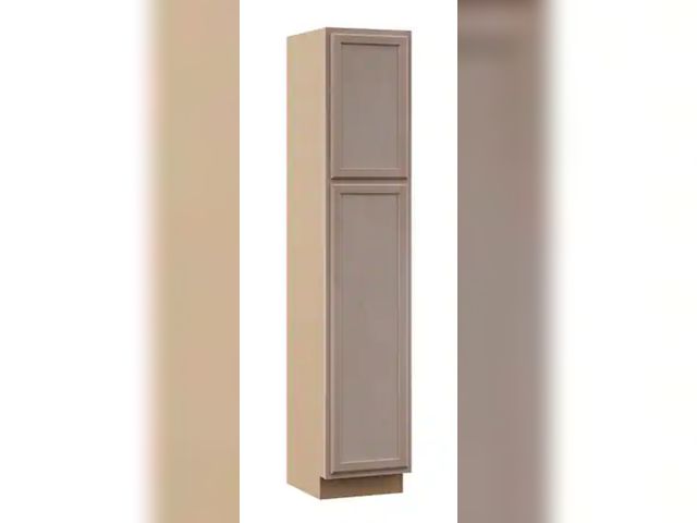 Lot 96-174567 - Hampton Bay
18 in. W x 24 in. D x 90 in. H Assembled Pantry Kitchen Cabinet in Unfinished with Reces...