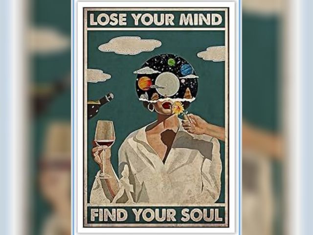 Lot 96-188600 - Quark Vintage Lose Your Mind Find Your Soul Poster Mental Health Canvas Wall Art Abstract Aesthetic ...