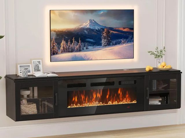 Lot 96-189063 - Fireplace TV Stand, New. 2 Boxes. Model numbers on boxes do not match but they are believed to go to...