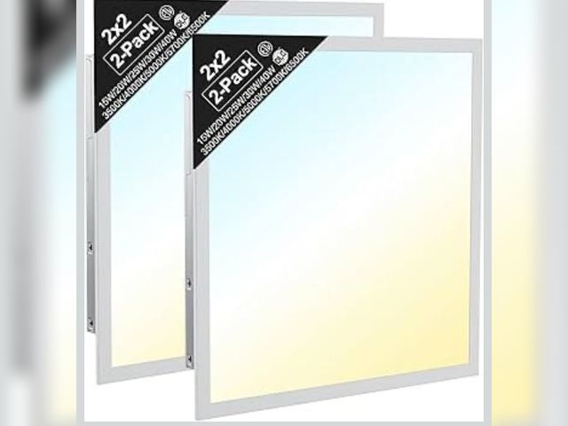 Lot 96-177069 - 2x2 LED Flat Panel Light,Drop Ceiling Troffer Fixtures, 15W-40W 5 Wattage Selectable, 5CCT 3500K-650...