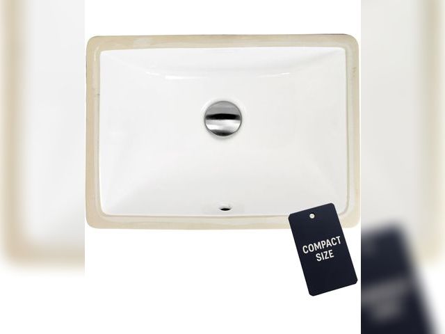 Lot 96-212235 - Nantucket Sinks UM-16x11-W Rectangular Undermount Bathroom Sink – 18" x 14" Interior Bowl, Small Bat...