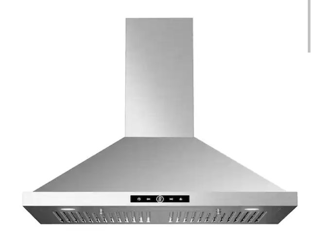 Lot 96-174933 - VIKIO
30 in. 500 CFM Convertible Wall Mount Range Hood in Stainless Steel with LED Lighting, Dishabl...