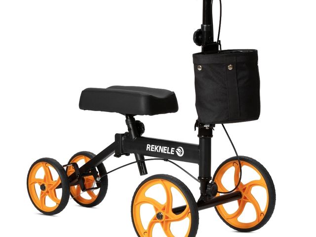 Lot 96-144698 - Elenker Steerable Knee Scooter with 10" Front Wheels, Foldable Knee Walker for Foot Injuries Crutche...