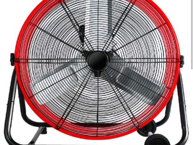 Lot 96-232801 - Garvee 24 in. Heavy Duty Industrial Drum Floor Fan, 8800 CFM 3- Speed Adjustable 360° Rotating Porta...