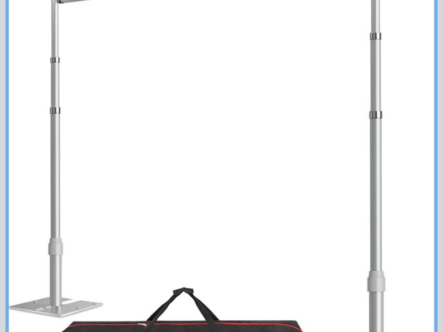 Lot 96-177700 - 10x10 Pipe and Drape Stand Kit, Heavy Duty Backdrop Stand Adjustable, Sturdy Metal Back Drop Decorat...