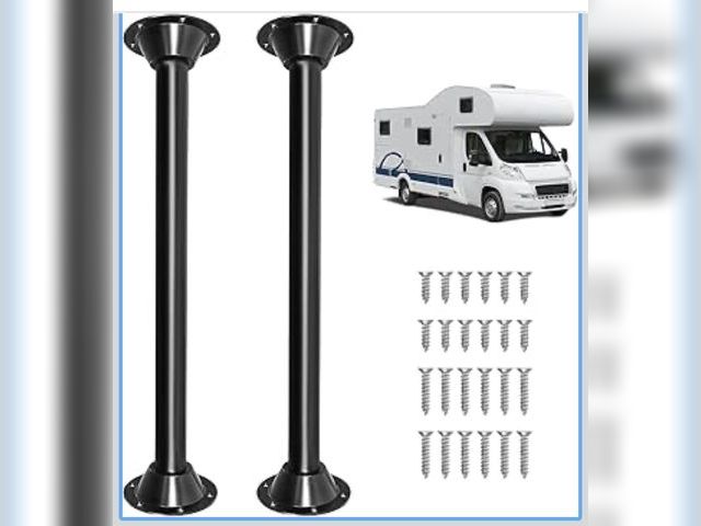 Lot 96-181308 - 29" RV Table Leg and Base Mount Set, Camper Table Legs and Base Mounting Kit - Black Matte Finish, F...