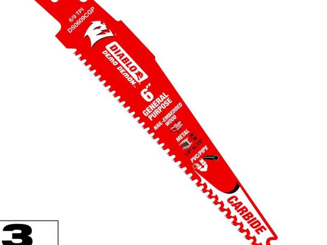 Lot 96-174046 - DIABLO 6 in. 6/9 TPI Demo Demon Carbide Teeth Reciprocating Saw Blades for General Purpose Cuts
New