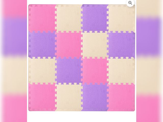 Lot 96-181241 - ProSource Kids Solid Floor Play Mat 36 Tiles with 24 and Borders Purple Pink Beige
New 
Exact Model ...