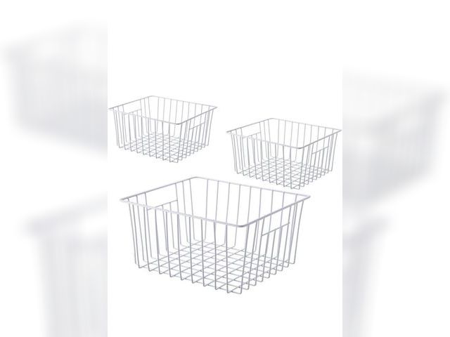 Lot 96-169486 - Freezer Wire Baskets, Kitchen Storage Organizer Bins for Chest and Upright Freezer, Refrigerator Div...