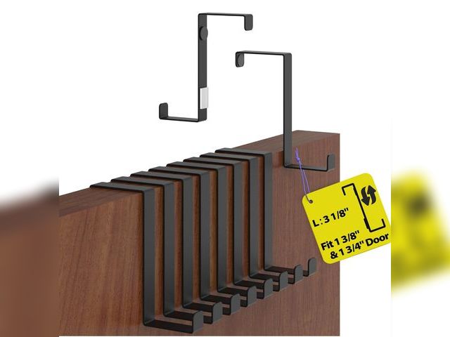 Lot 96-191004 - Menz Over The Door Hooks Pack, 2-Sided Fits 1 3/8" &amp; 1 3/4" Door, Bathroom Towel Hook with Anti-...