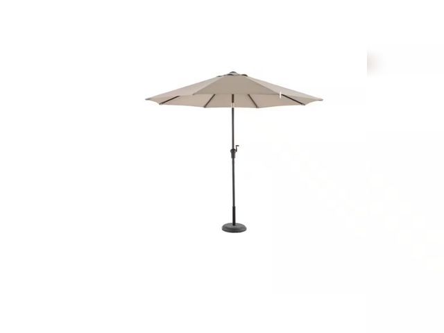 Lot 96-166607 - Hampton Bay
9 ft. Aluminum Market Crank and Tilt Patio Umbrella in Riverbed Tan
Appears lightly used...