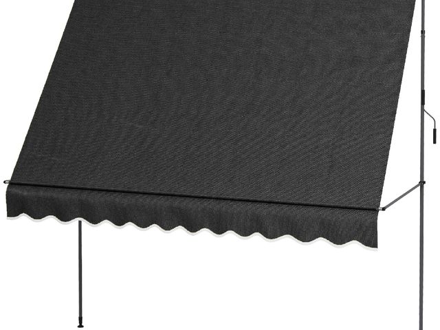 Lot 96-150939 - Outsunny 10' x 4' Retractable Patio Awning with Non-Screw Patio UV Resistant for Window or Door Blac...