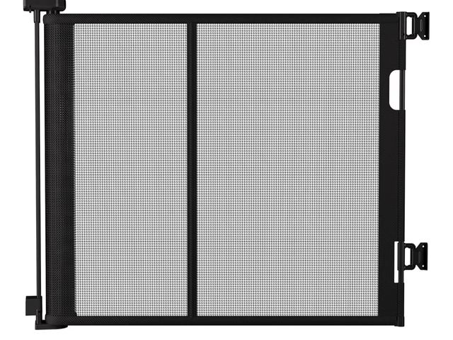 Lot 96-178867 - 120″ Extra Wide Baby Gate – 34″ Tall Retractable Pet Gate for Large Openings, Hallways, Room Divider...