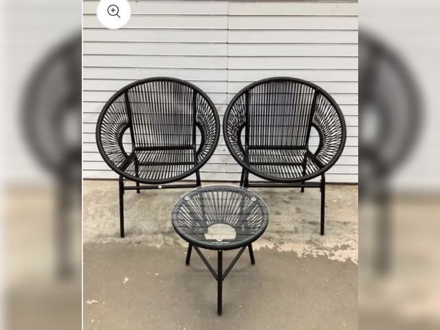 Lot 96-225879 - Tangkula 3 Piece Outdoor Patio Furniture Set MSRP $110 Appeatrs unused, open box &amp; loose hardwar...