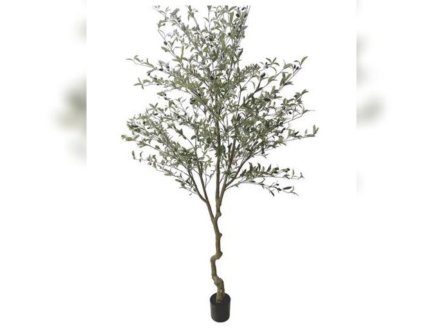 Lot 96-180749 - Phimos Artificial Olive Tree Tall Fake Potted Olive Silk Tree with Planter Large Faux Olive Branches...