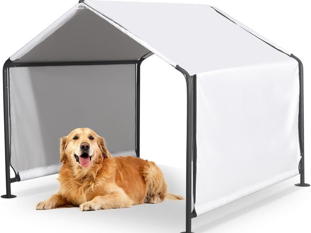 Lot 96-163901 - Dog Shade Shelter Outdoor Dog House with Upgraded Door Weatherproof Dog Tent for Large Medium Small ...
