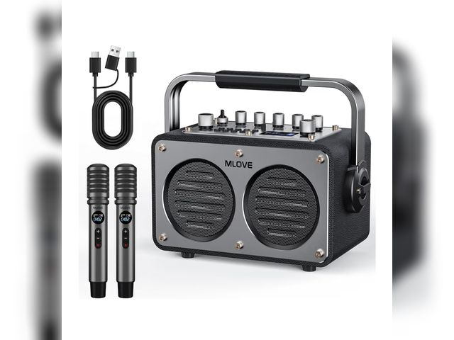Lot 96-177597 - MLOVE Karaoke Machine for Adults with 2 Wireless Microphone, Bluetooth 5.4 200W Portable PA Speaker,...