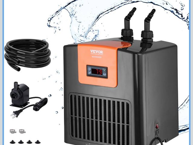 Lot 96-171983 - VEVOR Aquarium Chiller, 92 Gal 348 L, 1/4 HP Hydroponic Water Chiller, Quiet Refrigeration Compresso...