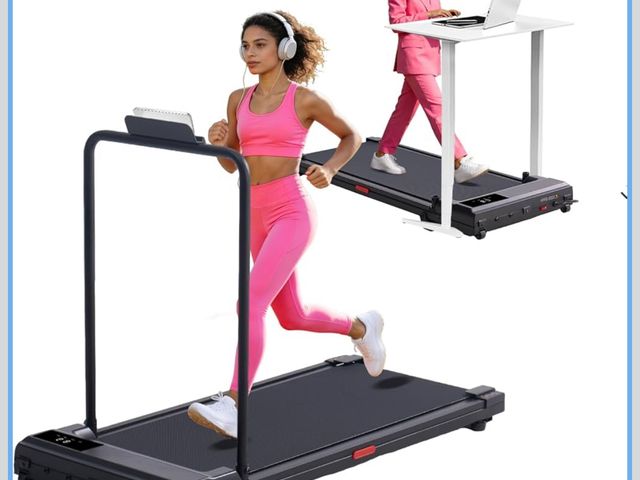 Lot 96-210413 - Walking Pad with Handle Bar, 2026 Upgrade Small Walking Pad Treadmill with Incline, 3.0HP Portable U...