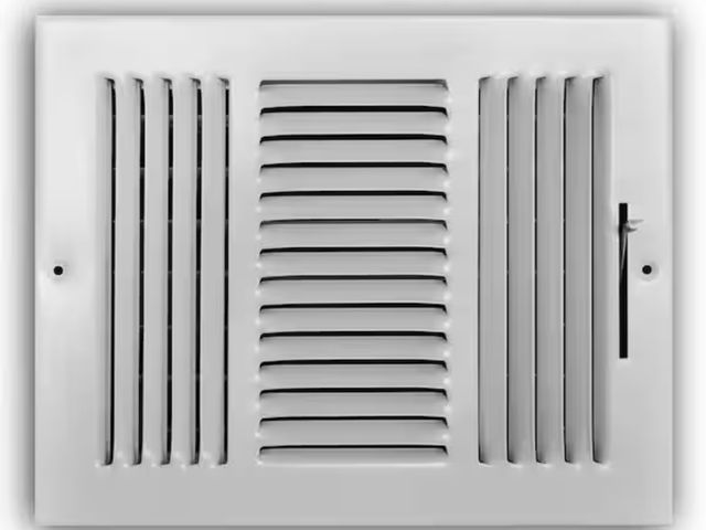 Lot 96-227736 - 7 pack of Everbilt 10 in. x 8 in. 3-Way Steel Wall/Ceiling Registers in White New