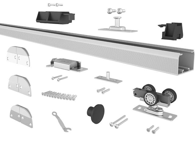 Lot 96-195148 - JUBEST 30“ Bifold Door Hardware, Folding Door Hardware Sliding Barn Door Hardwares for 2 Doors (15" ...