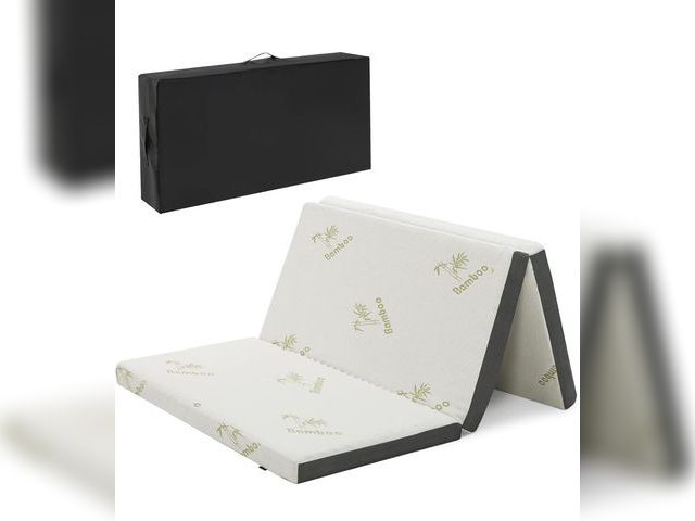Lot 96-227621 - Giantex Folding Mattress Full, 5" Tri-fold Memory Foam Mattress, Foldable Mattress Topper w/Soft Cov...
